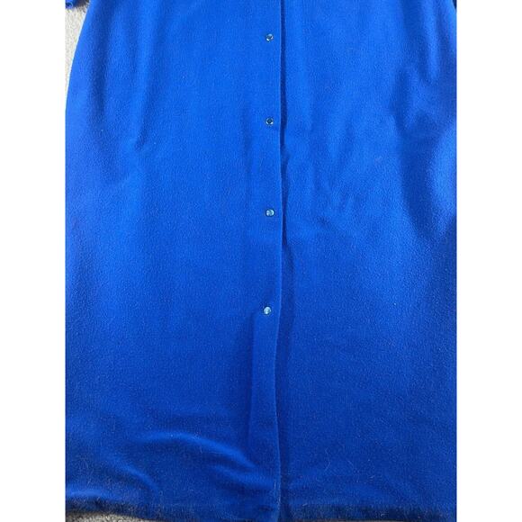 Cachet Robe Womens Large Blue Made In USA Vintage Embroidered Snap Sleepwear - Picture 5 of 11